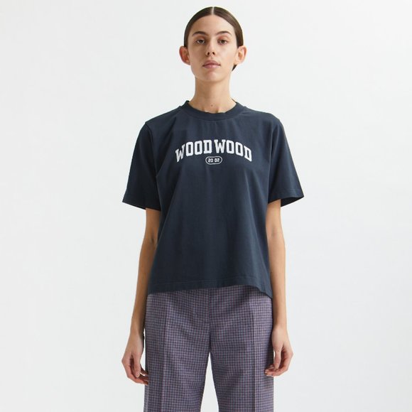 Wood Wood Organic Cotton Navy T Size Small - Picture 1 of 1